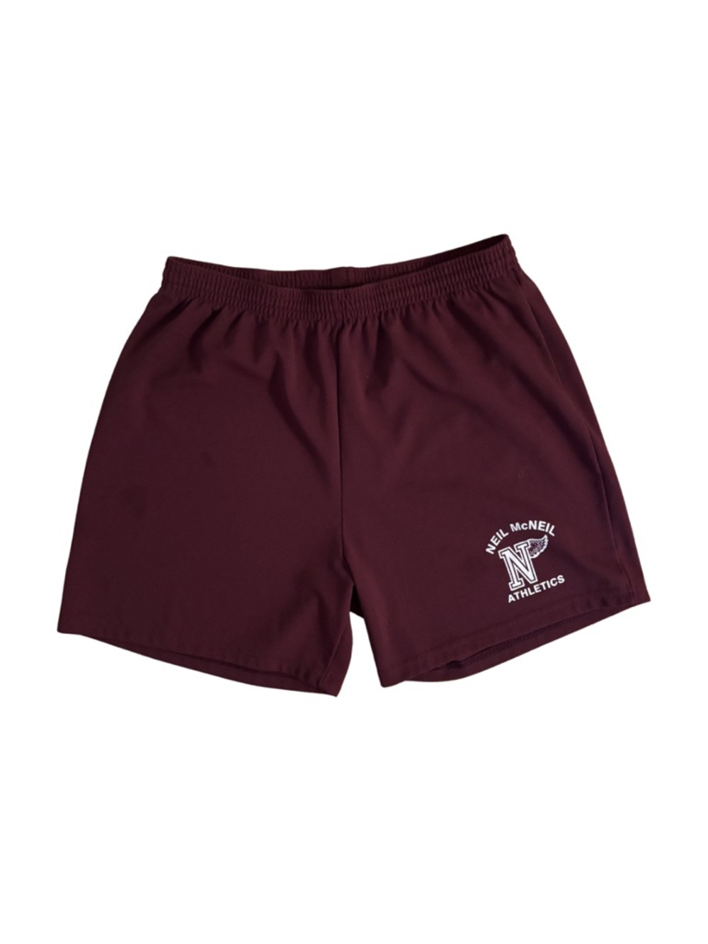 Varsity Mesh Maroon Athletic Shorts with White Logo